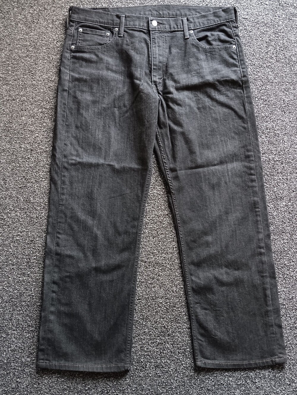 Levis 569 Black Loose Straight Fit 36x30 Mens Denim Jeans, Zip & Button Fly